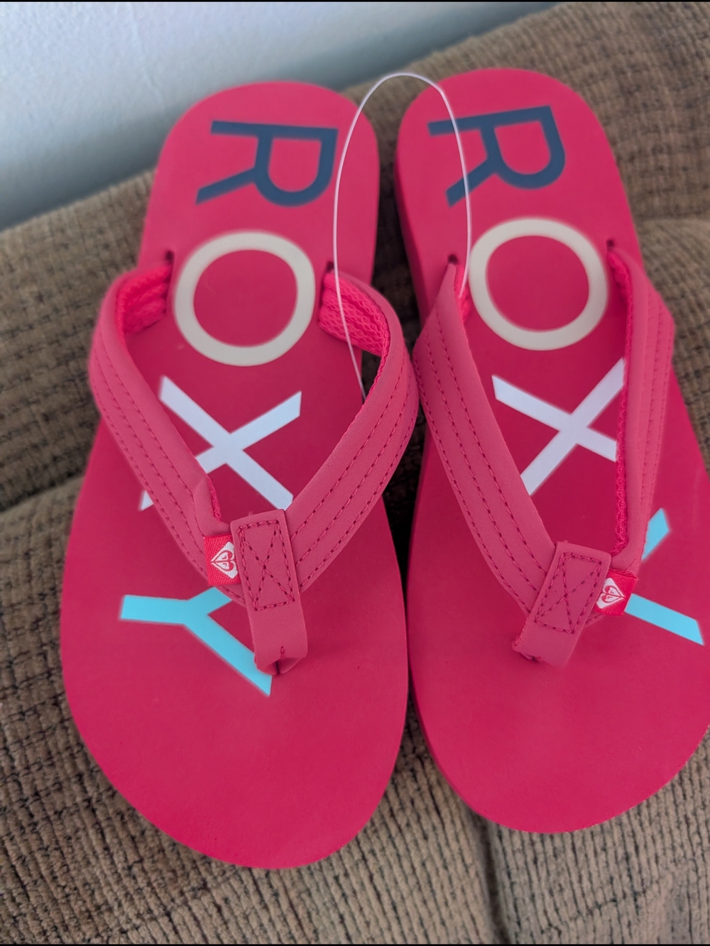 Roxy Girls' Hot Pink Logo Flip Flop Sandals